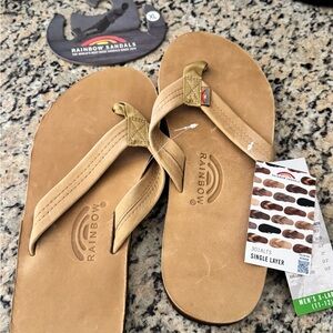 Rainbow Sandals Sierra Brown Flip Flops Brand New Unused. Leather Arch Support